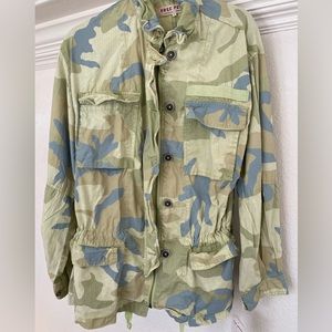 Free People Lime Camo Jacket